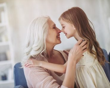 Little cute girl and her grandmother are spending time together at home(4 PM production)S