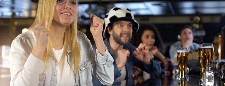 Anxious blond lady sports fan crossing fingers(Motortion Films)s