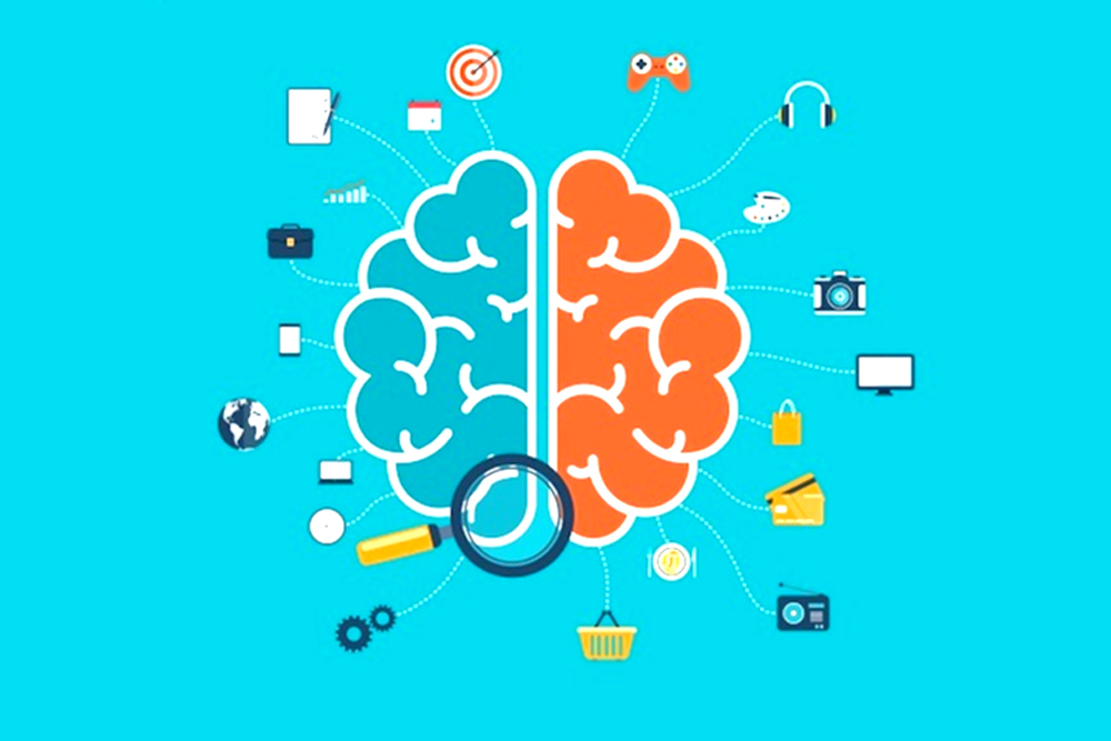 Brain with icons concept for web and mobile apps or infographics(Artram)s