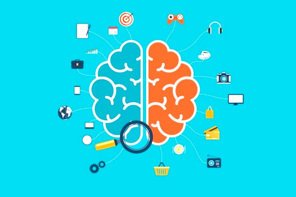 Brain with icons concept for web and mobile apps or infographics(Artram)s