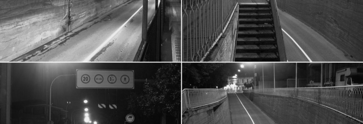 CCTV surveillance camera of a subway underpass in black and white(Claudio Divizia)S