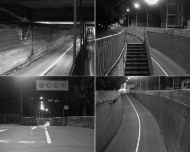 CCTV surveillance camera of a subway underpass in black and white(Claudio Divizia)S