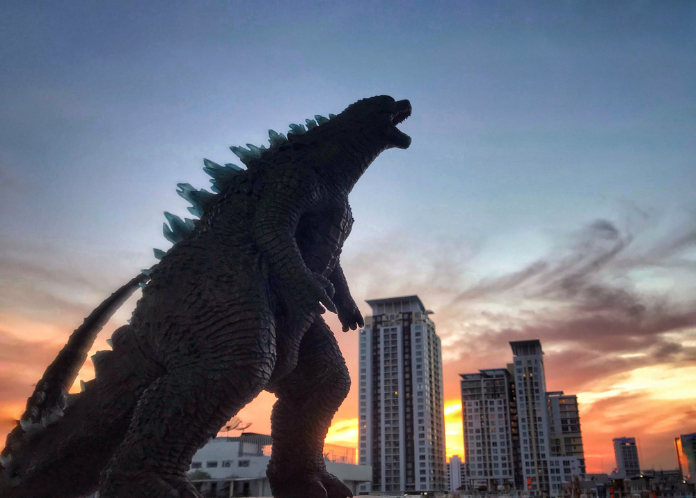 godzilla in city