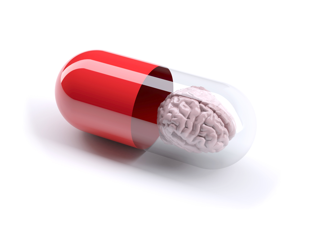 red pill filled with brain, isolated 3d illustration(Fabio Berti)s