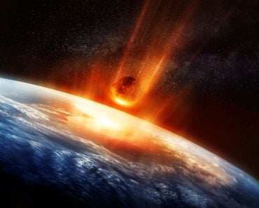 A large Meteor burning and glowing as it hits the earth's atmosphere(solarseven)S