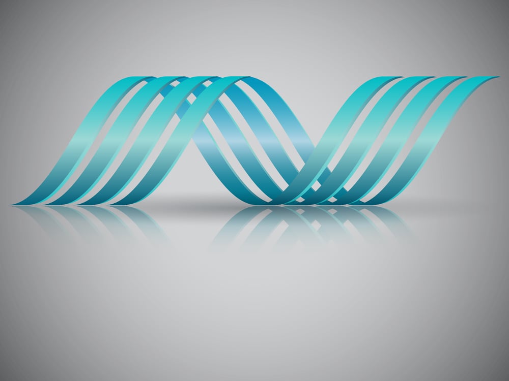 Double helix vector illustration which resembles a DNA string. EPS10 file with reflections(Levente Naghi)S
