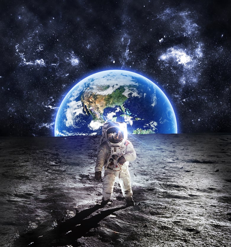 Astronaut,On,The,Moon,-,Elements,Of,This,Image,Furnished