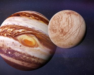 Jupiter's,Moon,Europa,And,The,Planet,Jupiter,(3d,Render,,Elements