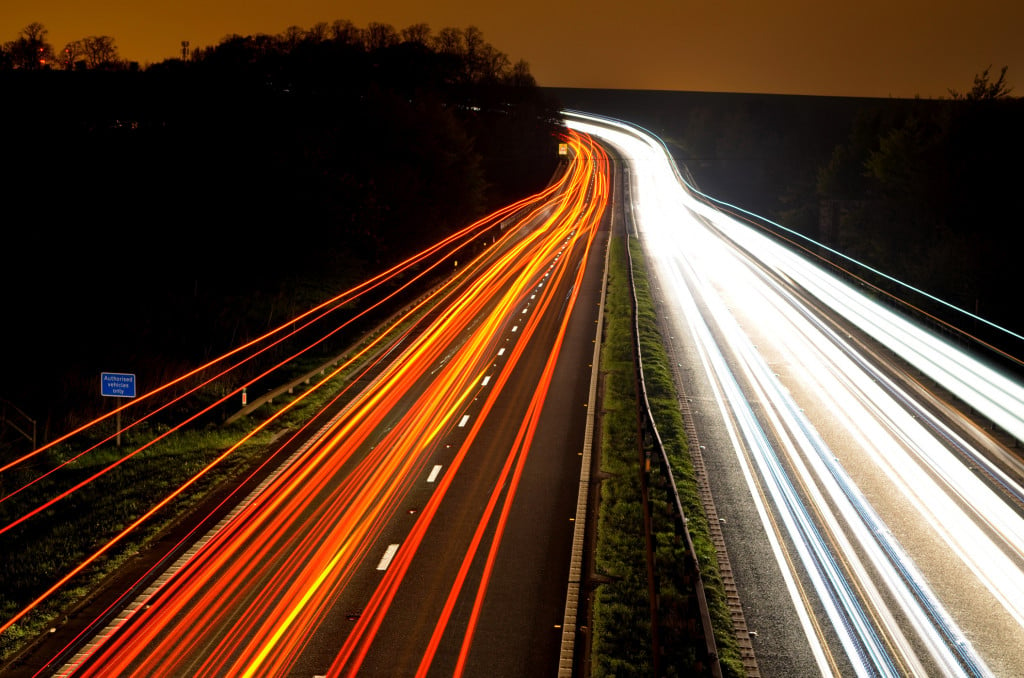 car light in night