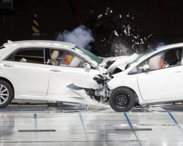 Front End Collision during a Crash Test.