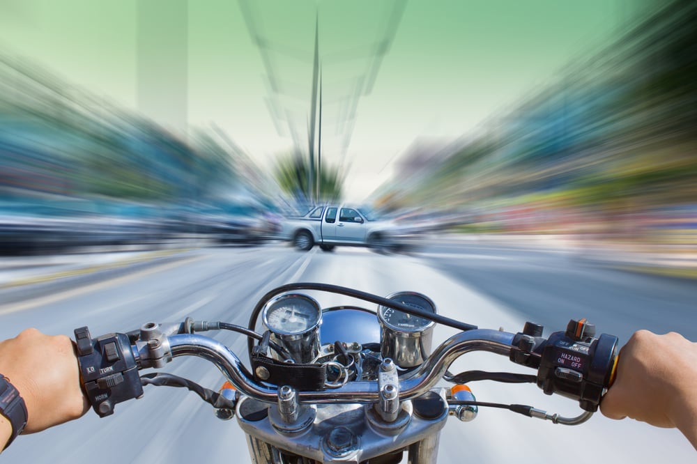 A,Man,Riding,A,Motorcycle,,Motion,Image,Of,Accident,Will