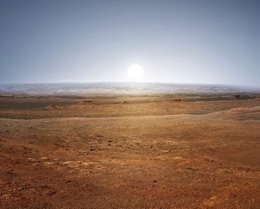 Sunset,On,Planet,Mars.,Scenic,Desert,Scene,On,The,Red