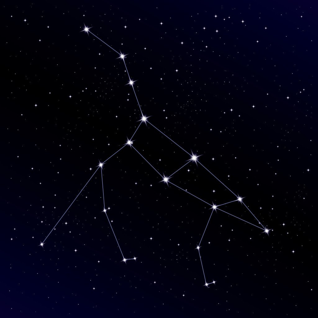 The Great Bear. Vector Illustration of Ursa Major. Digital background