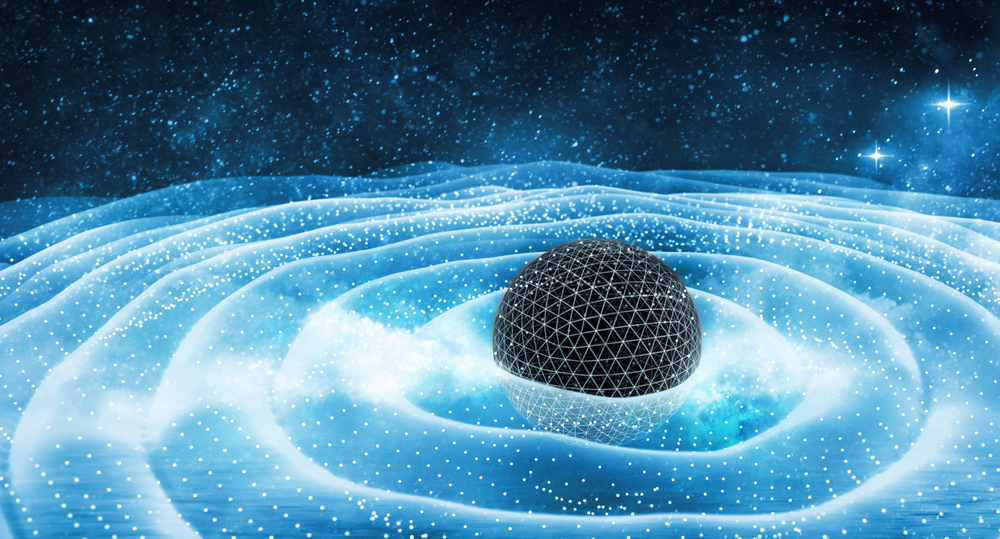 Gravitation,Waves,Around,Black,Hole,In,Space,3d,Illustration