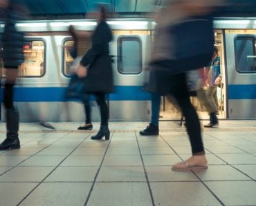 People,Getting,Off,The,Subway,Train.,Motion,Blur.,City,Life.