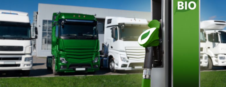Biofuel,Filling,Station,On,A,Background,Of,Trucks.,One,Truck