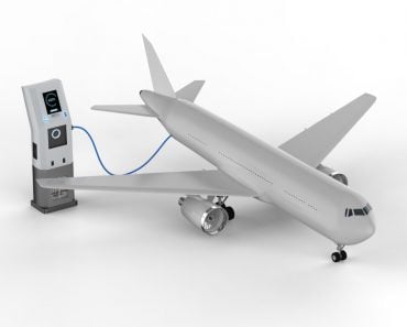 3d,Rendering,Airplane,Charges,With,Electric,Charging,Station