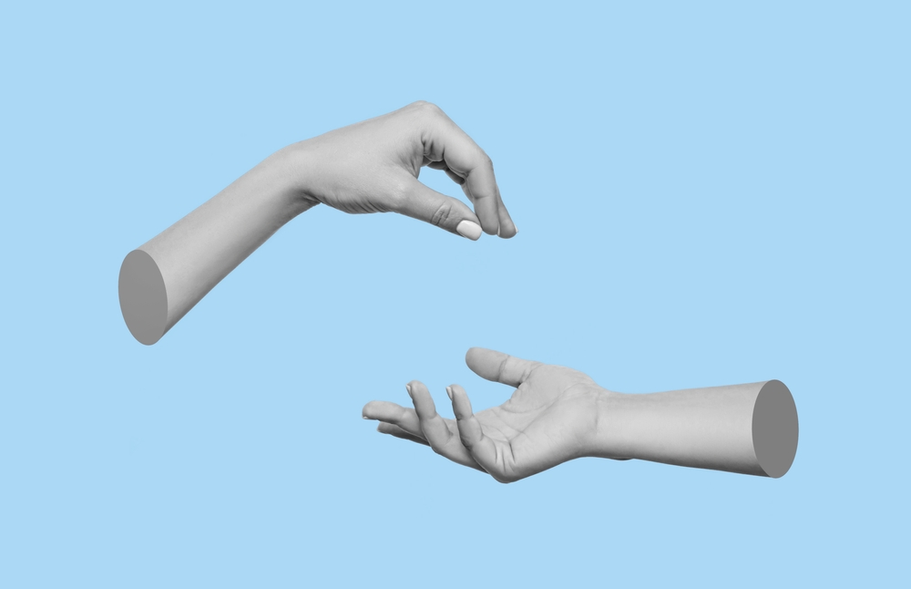 Female,Hand,Makes,A,Gesture,Like,Handing,The,Hanging,Object