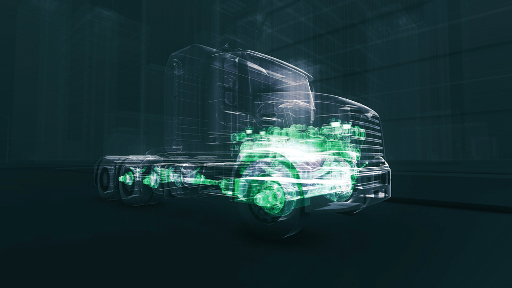 Abstract 3D Truck Engine Powering Up: The Latest Developments in Semi Trailer Engines