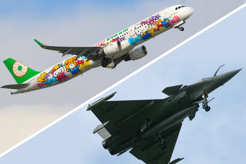 The cuter aircraft are generally commercial planes, while the mean ones are fighters