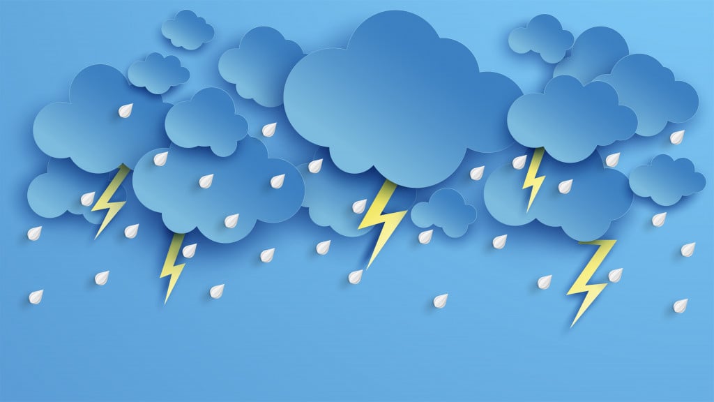 Illustration of Cloud and rain on blue background