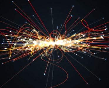 Particles,Collision,In,Hadron,Collider.,Astrophysics,Concept.,3d,Rendered,Illustration.