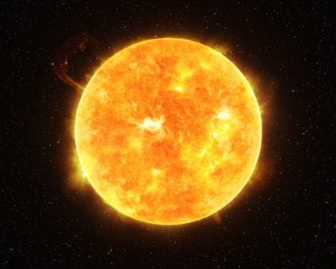 Bright,Sun,Against,Dark,Starry,Sky,In,Solar,System,,Elements