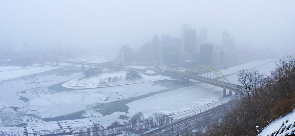 Downtown,Pittsburgh,During,Winter,Storm,Of,January,2014