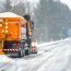Snow,Plow,On,Highway,Salting,Road.,Orange,Truck,Deicing,Street.