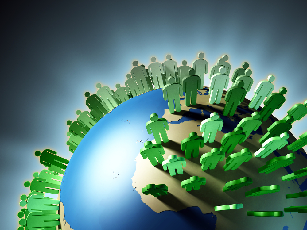 World,Population,Rise,And,Earth,Overcrowding.,Digital,Illustration.
