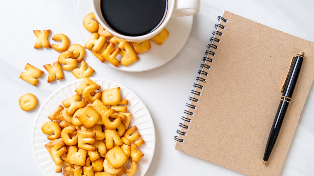 Alphabet,Biscuits,With,Other,Biscuits,And,Coffee