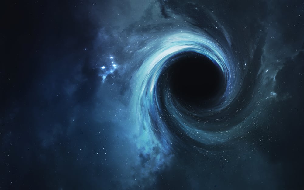 Black,Hole.,Abstract,Space,Wallpaper.,Universe,Filled,With,Stars