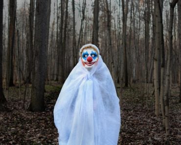 Evil,Clown,In,A,Mask,Standing,In,A,Dark,Forest