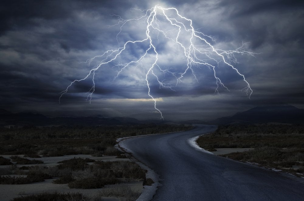 Thunderstorm on Road