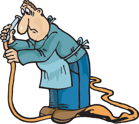 standing on hose