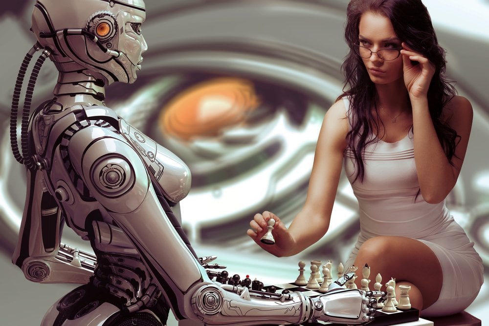 Woman Robot Chess