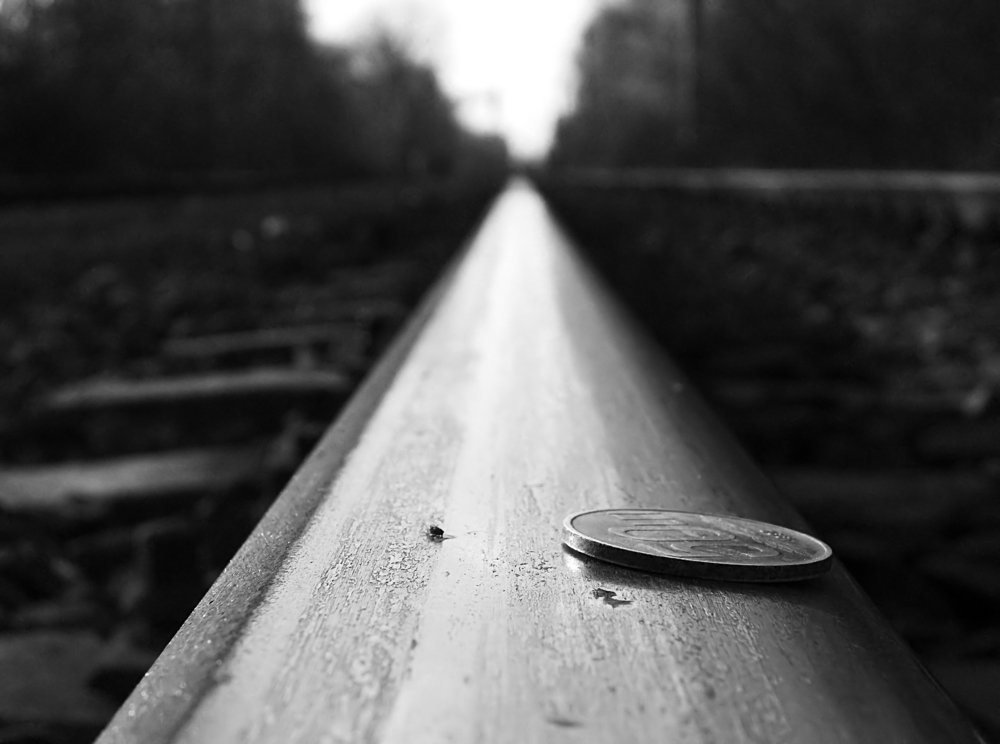 Coin on Railway Track