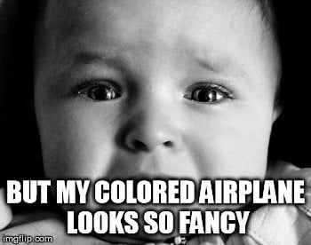 colored airplane meme