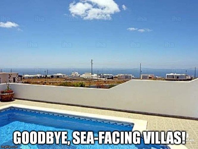 goodbye, sea-facing villas meme