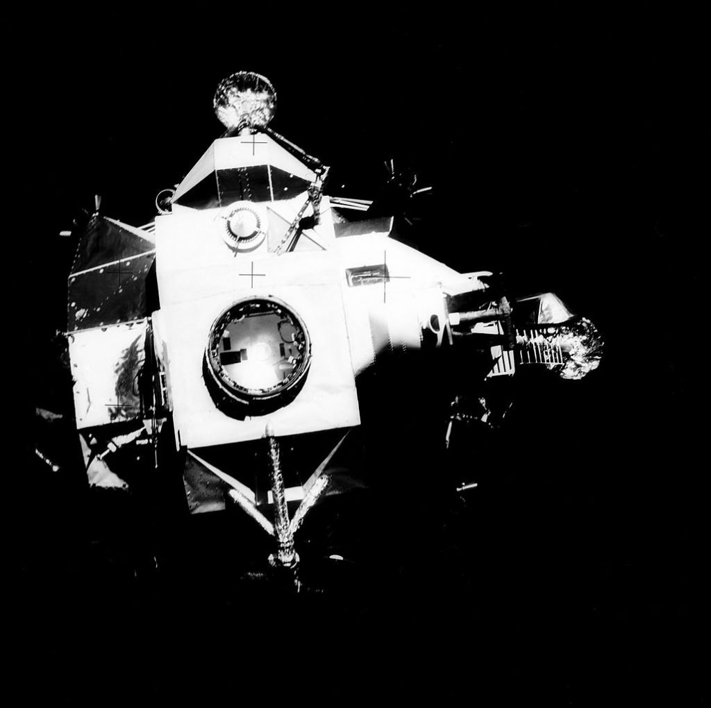 Apollo 13 Lunar Module after separation from CSM