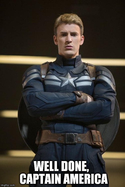 well done captain america meme