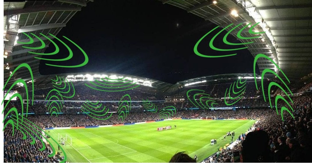 Sound waves in stadium