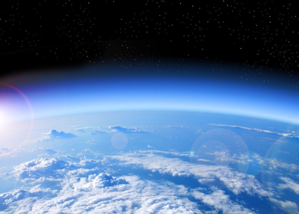 View of Earth atmosphere from space