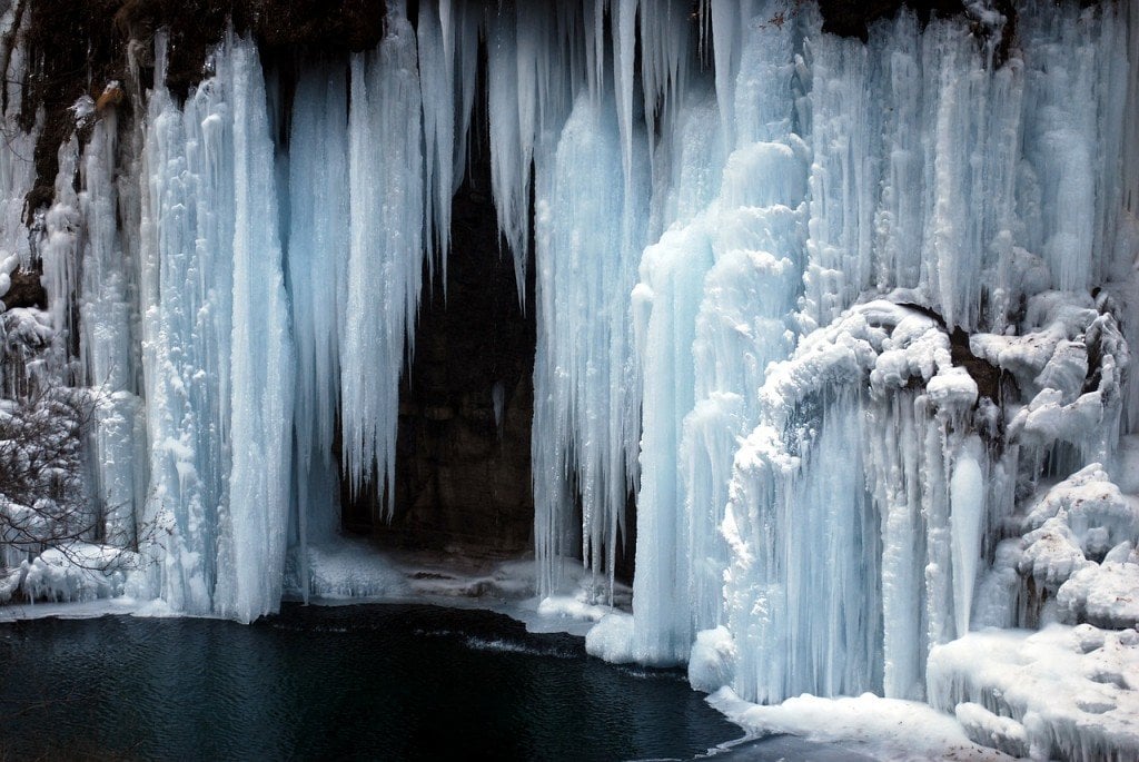 Frozen waterfall