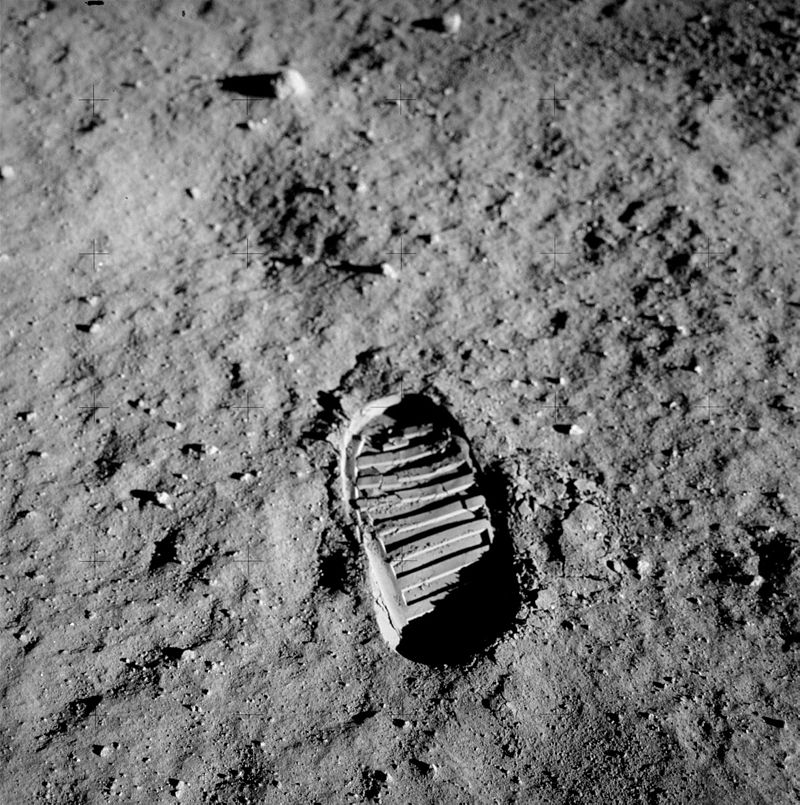 bootprint on moon