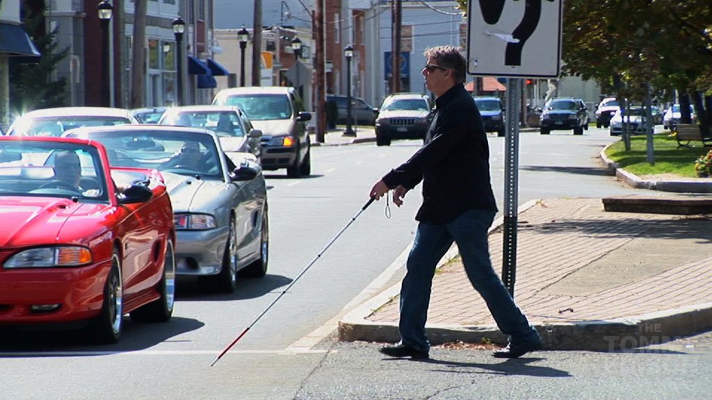 Blind man walking