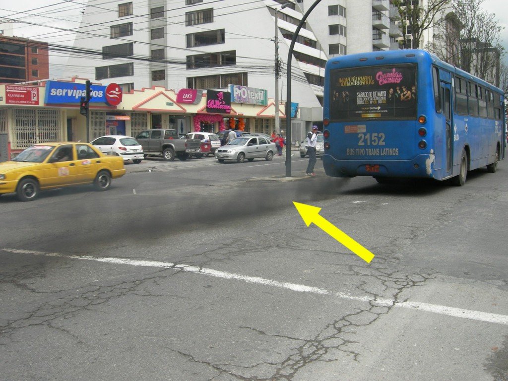 Bus smoke exhaust fumes