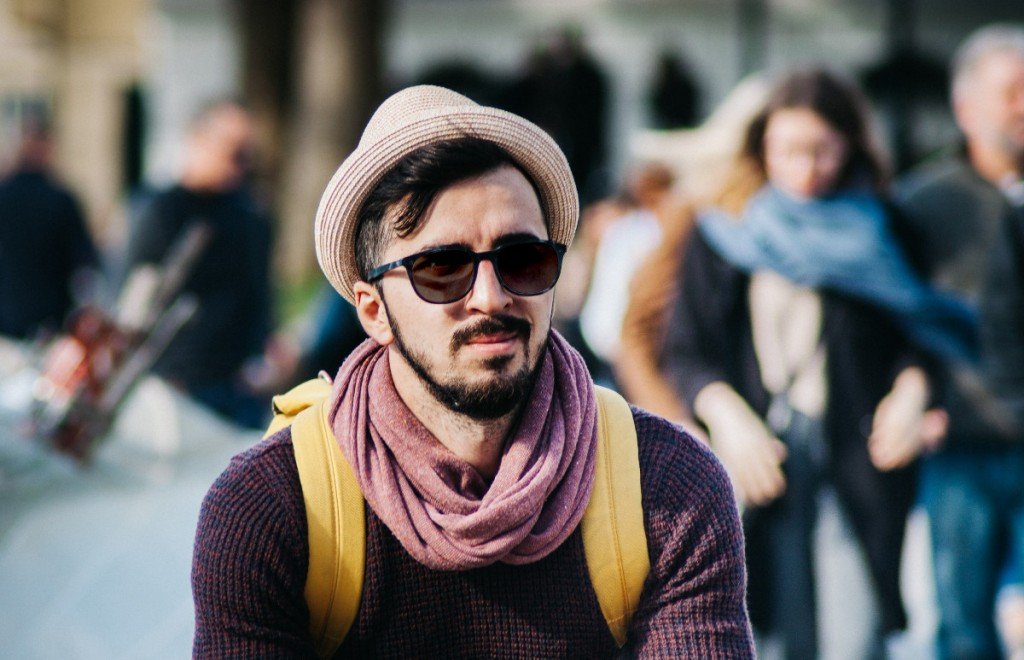 Man with Photochromic glass