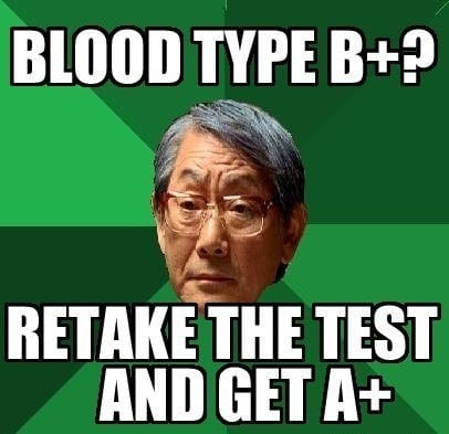 MEME Blood Type Asian Dad
