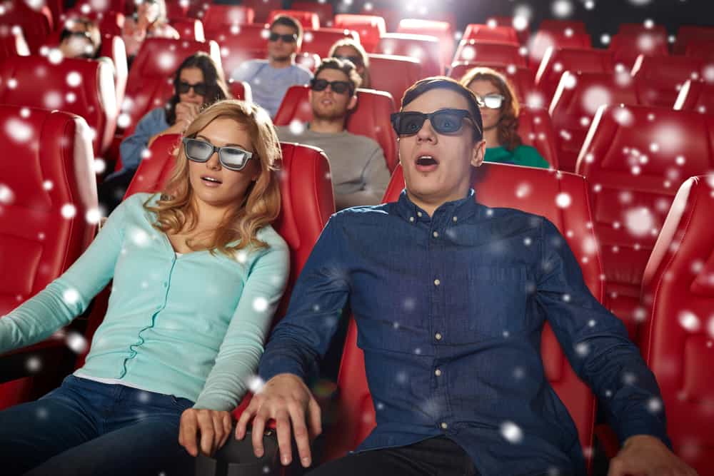 Watching performance. 3d Glasses Theater.